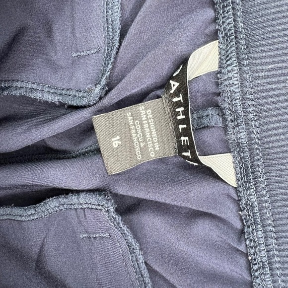 Athleta Brooklyn Ankle Pants Womens 16 Navy Blue Solid Stretch Tapered Leg - Picture 11 of 14